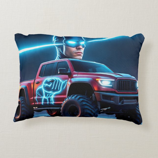 Cojín Decorativo Camión Monstruo Héroe Cyberpunk (Reverso)