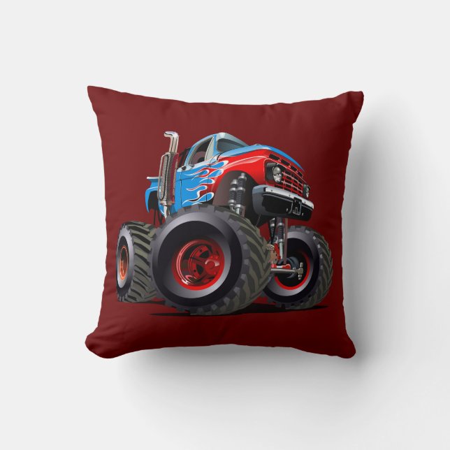 Cojín Decorativo camión monstruo personalizado (Anverso)