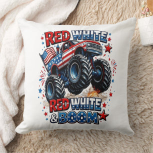 Cojín Decorativo Camión Monstruo Red White Boom