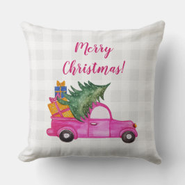 Cojín Decorativo Camión Rosado Con Árbol Y Deseos