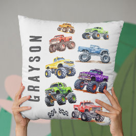 Cojín Decorativo Camiones Monstruo para Niños Modernos