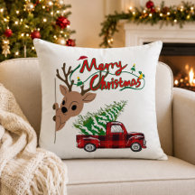 Camioneta de cuadros vintage Rudolph Feliz Navidad