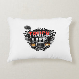 Cojín Decorativo Camioneta Vida Grunge Deteriorado Rojo Cromo Gorra