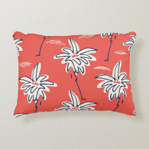 Cojín Decorativo Camisa de playa hawaiana, patrón de palma de doodl