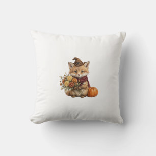 Cojín Decorativo Camisa de zorro de calabaza otoñal linda - Zorro d