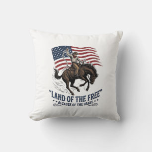 Cojín Decorativo Camisa occidental de tierra de libertad de vaquero