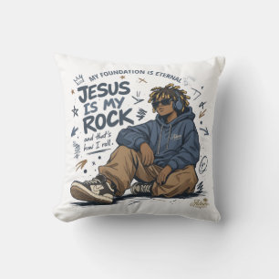 Cojín Decorativo Camiseta ADOM "Jesús Es Mi Roca" para Mujeres
