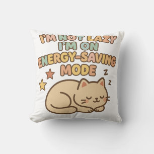 Cojín Decorativo Camiseta ahorradora de energía de gato lindo