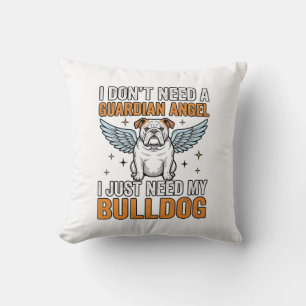 Cojín Decorativo Camiseta Ángel de la Guarda Bulldog Amante de Perr