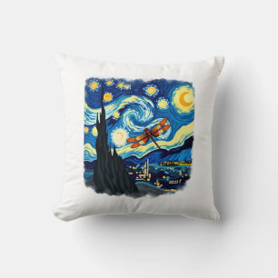 Cojín Decorativo Camiseta Artística Libélula Van Gogh Noche Estrell