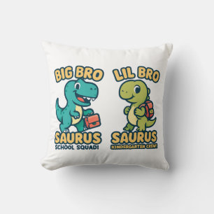 Cojín Decorativo Camiseta Big Bro & Lil Bro Saurus Regreso a Clases
