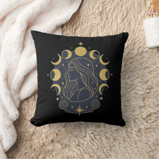 Cojín Decorativo Camiseta celestial de diosa luna y estrellas para 