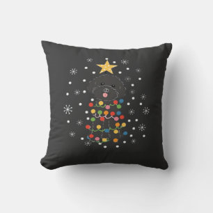 Cojín Decorativo Camiseta clásica de árbol de Navidad de caniche de