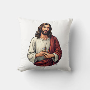 Cojín Decorativo Camiseta con grabado vintage de Jesús carpintero m