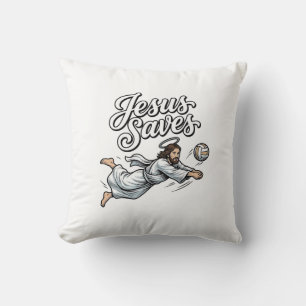 Cojín Decorativo Camiseta Cristiana Antigua De Voleibol Jesus Salva