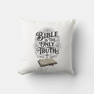 Cojín Decorativo Camiseta Cristiana La Biblia Es La Única Verdad
