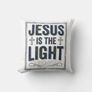 Cojín Decorativo Camiseta Cristiana Vintage Jesús Es La Luz