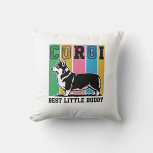 Cojín Decorativo Camiseta de amor Corgi Grabado Vintage Silueta de 