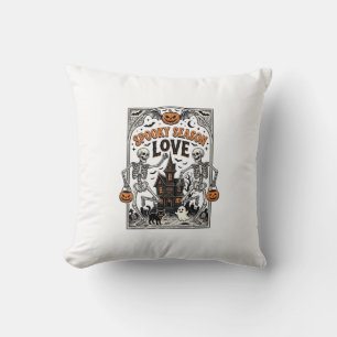 Cojín Decorativo Camiseta de amor de la temporada espeluznante del 