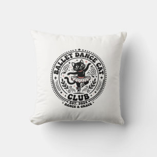 Cojín Decorativo Camiseta de arte de gato amante del baile de balle