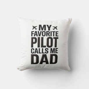 Cojín Decorativo Camiseta de Avión Vintage Mi Piloto Favorito Me Ll
