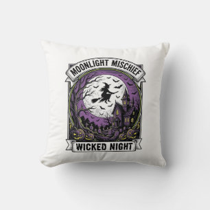 Cojín Decorativo Camiseta de Bruja Vintage Arte de Halloween Embruj