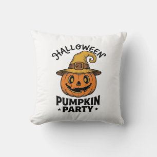 Cojín Decorativo Camiseta de calabaza de Halloween sombrero de bruj