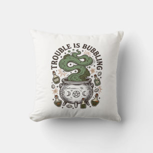 Cojín Decorativo Camiseta de caldero de bruja, el problema está hir