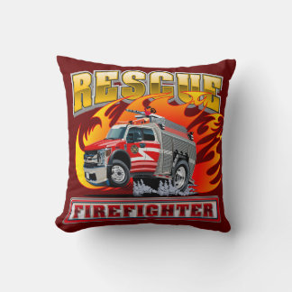 Cojín Decorativo Camiseta de Camión de Bomberos de Dibujos Animados