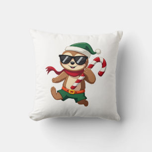Cojín Decorativo Camiseta de Caña de Caramelo de Menta de Perezoso 