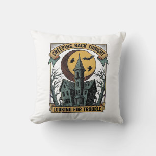Cojín Decorativo Camiseta de Casa Embrujada con Mansión Espeluznant