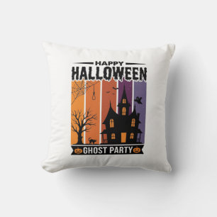 Cojín Decorativo Camiseta de Casa Embrujada Fiesta de Fantasmas Fel