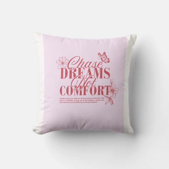 Cojín Decorativo Camiseta de cita motivacional (Anverso)