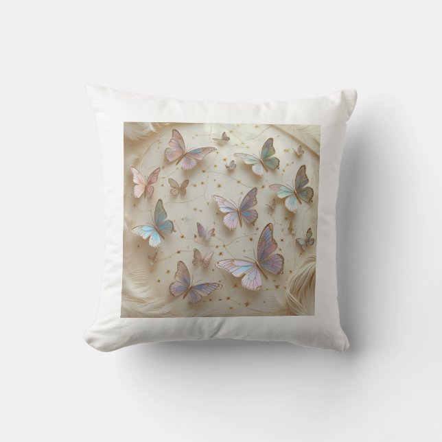 Cojín Decorativo Camiseta De Constelación De Mariposa Mística (Anverso)