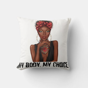 Cojín Decorativo Camiseta de derechos de la mujer de mi cuerpo de m