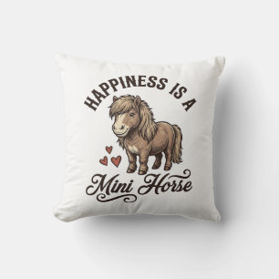 Cojín Decorativo Camiseta de diseño de caballo miniatura grabado vi