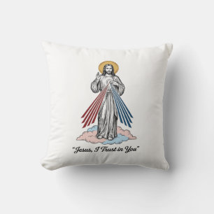 Cojín Decorativo Camiseta de diseño de grabado vintage de Jesús con