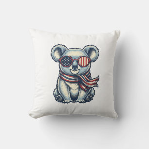 Cojín Decorativo Camiseta de diseño de grabado vintage de koala pat