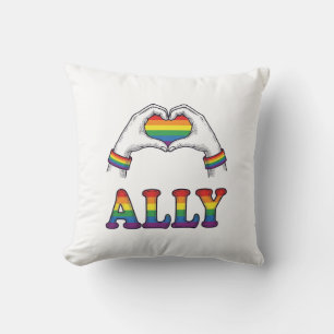 Cojín Decorativo Camiseta de diseño vintage de orgullo de manos de