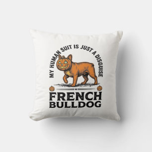 Cojín Decorativo Camiseta de disfraz de calabaza para bulldog franc