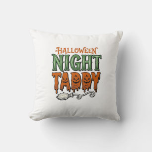 Cojín Decorativo Camiseta de Escoba de Bruja Vintage Taddy Noche de