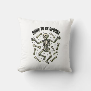 Cojín Decorativo Camiseta de esqueleto espeluznante vintage de Hall