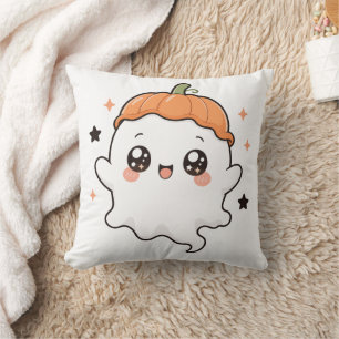 Cojín Decorativo : Camiseta de Fantasma de Calabaza Adorable