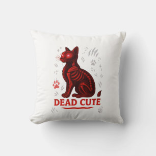 Cojín Decorativo Camiseta de gato de Halloween - Dead Cute