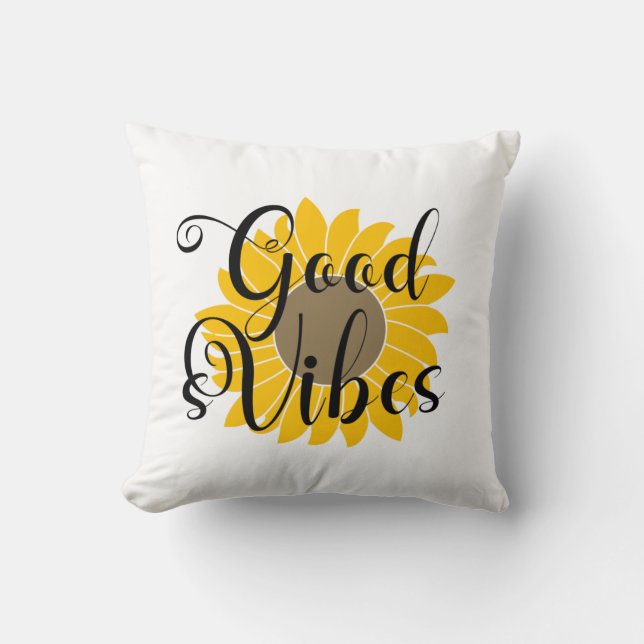 Cojín Decorativo Camiseta de girasol de Good Vibes (Anverso)