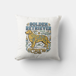 Cojín Decorativo Camiseta de Golden Retriever con arte vintage de a