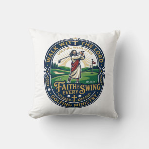 Cojín Decorativo Camiseta de golf de Jesús Diseño basado en la fe_1