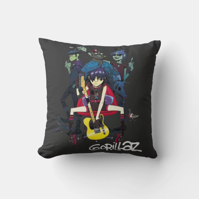 Cojín Decorativo Camiseta de Gorillaz (Anverso)
