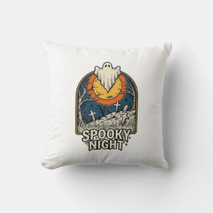 Cojín Decorativo Camiseta de grabado de cementerio de fantasmas de