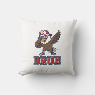 Cojín Decorativo Camiseta de grabado vintage águila patriótica Bruh